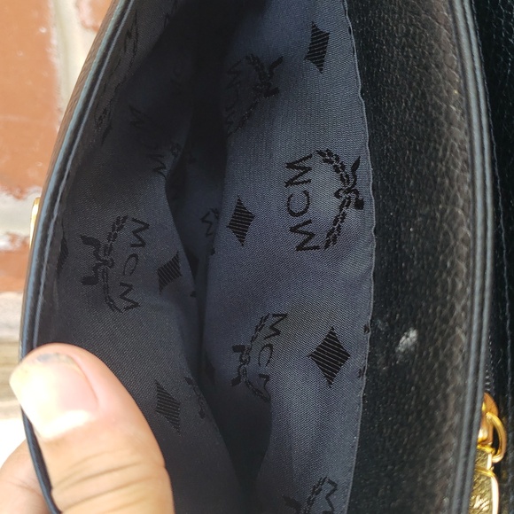 Vintage Y2K MCM Womens Black Leather Crossbody Bag Designer Classic Germany - Picture 12 of 17